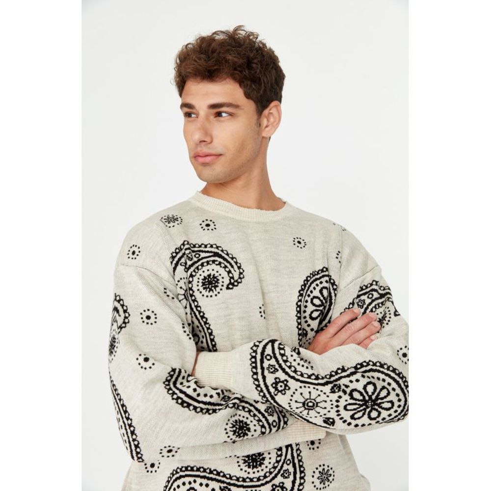 NWT Trendyol Men Oversize Crew neck Knitwear Sweater